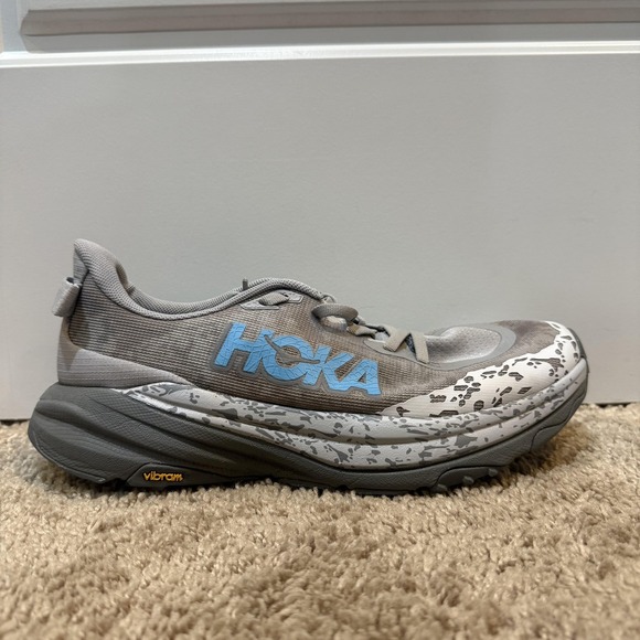 Hoka One One Mafate Origins Shoes Mens Size 7.5 Gray Blue Vibram Trail Running - Picture 1 of 8